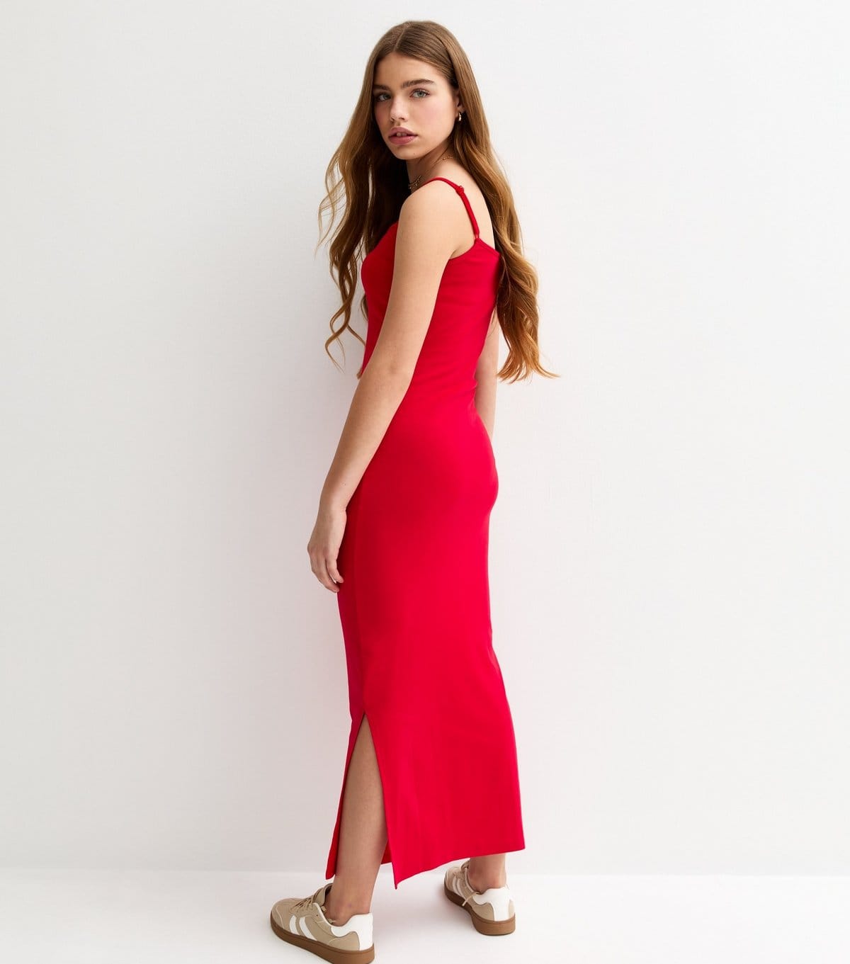 New Look Girls' Red Ruched Jersey Maxi Dress New Look - 4