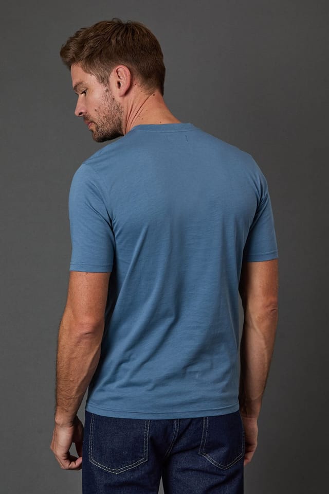 Burton Burton Men's Blue Grandad Neck T-Shirt - 3