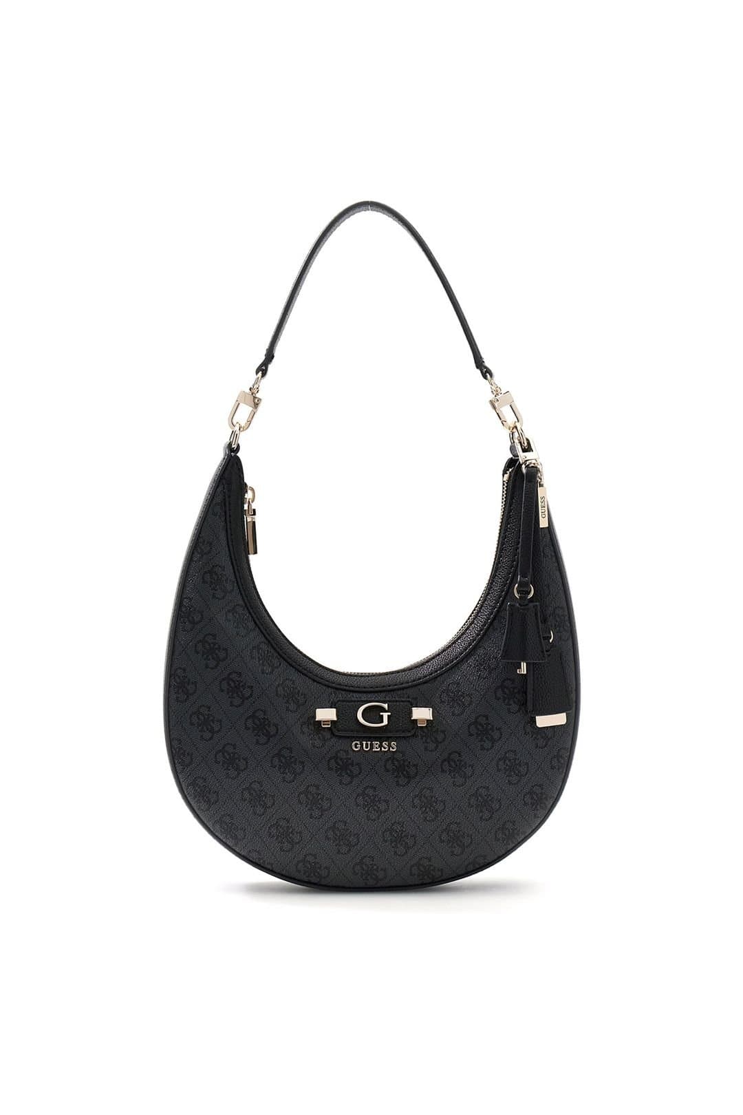 Guess Guess Women's Lindsey Hobo Bag Coal Logo in Black