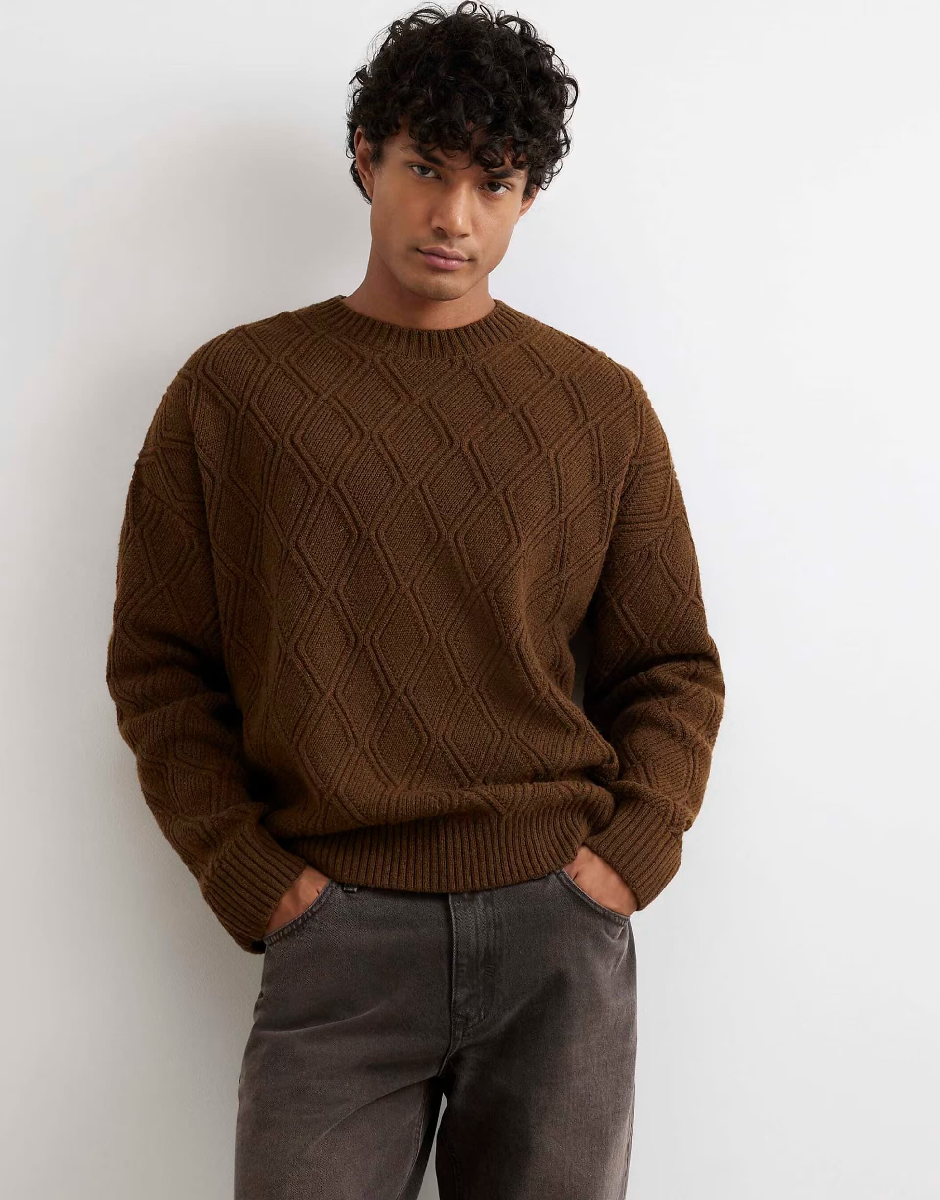 ASOS River Island Oversized fit cable knit atelier jumper in rust