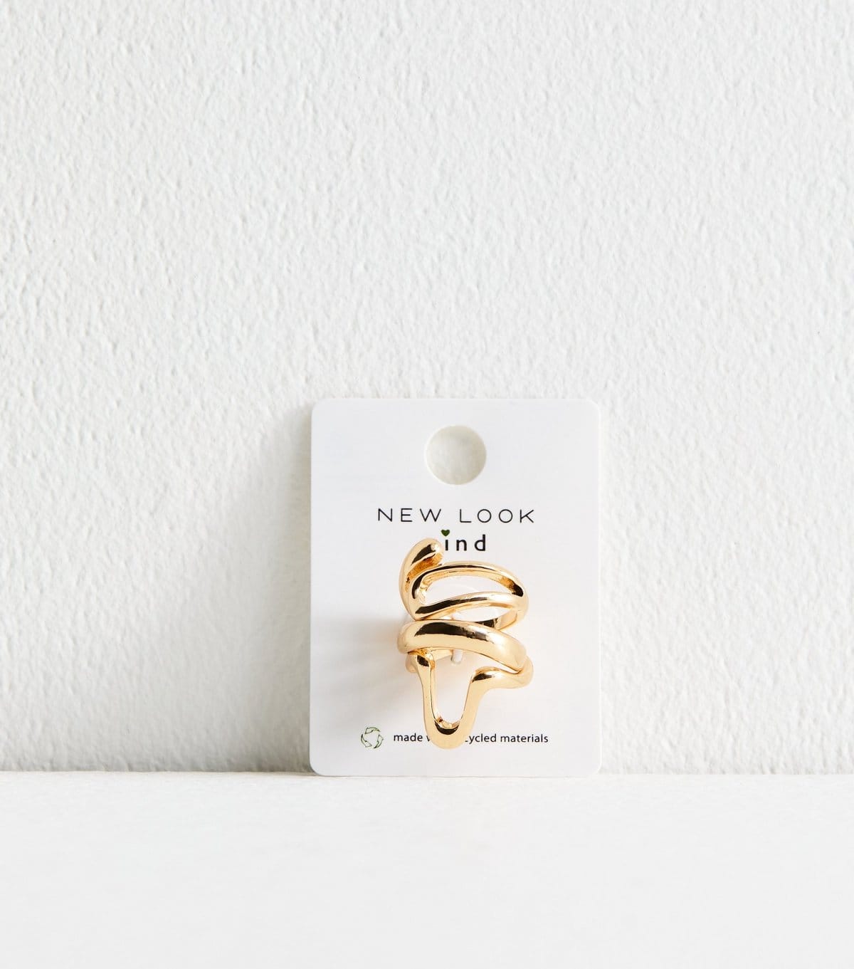 New Look Gold Tone Pack of 3 Chunky Swirl Wrap Rings New Look - 1