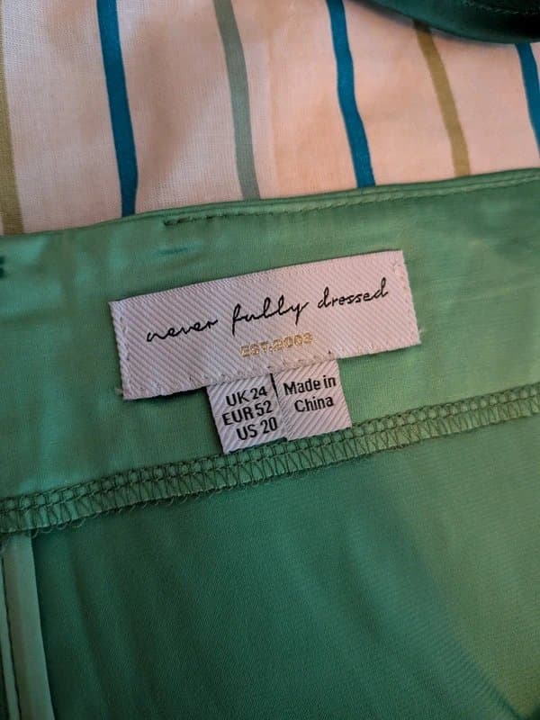 Never Fully Dressed Never Fully Dressed Green Satin Co-ord Shirt & Trousers UK 24