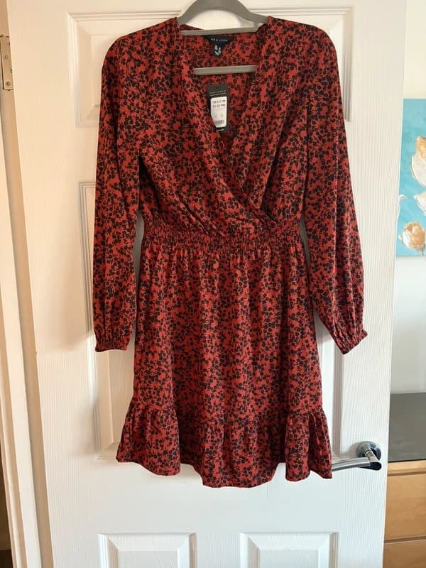 New Look New look burnt orange and black mini dress