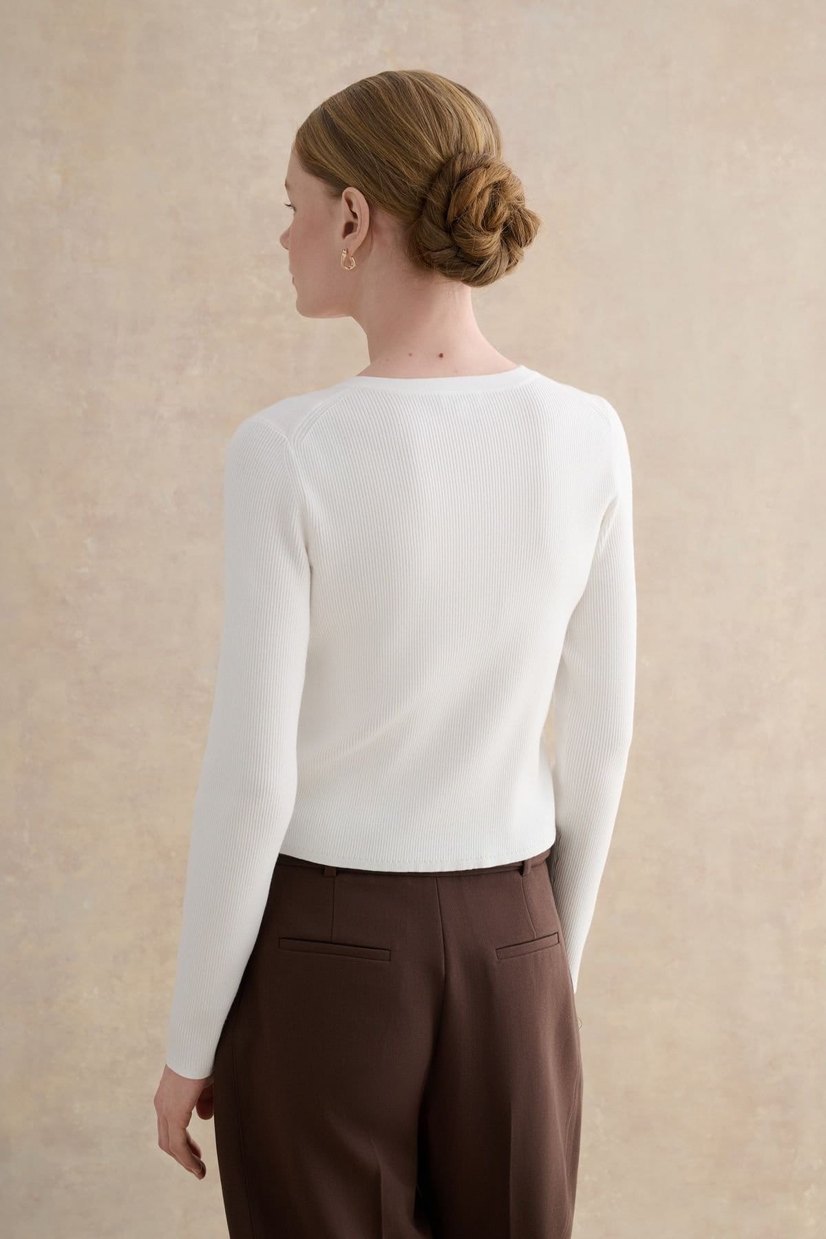 Hobbs London Hobbs London Women's Larissa Ribbed Cardigan in Natural White - 4