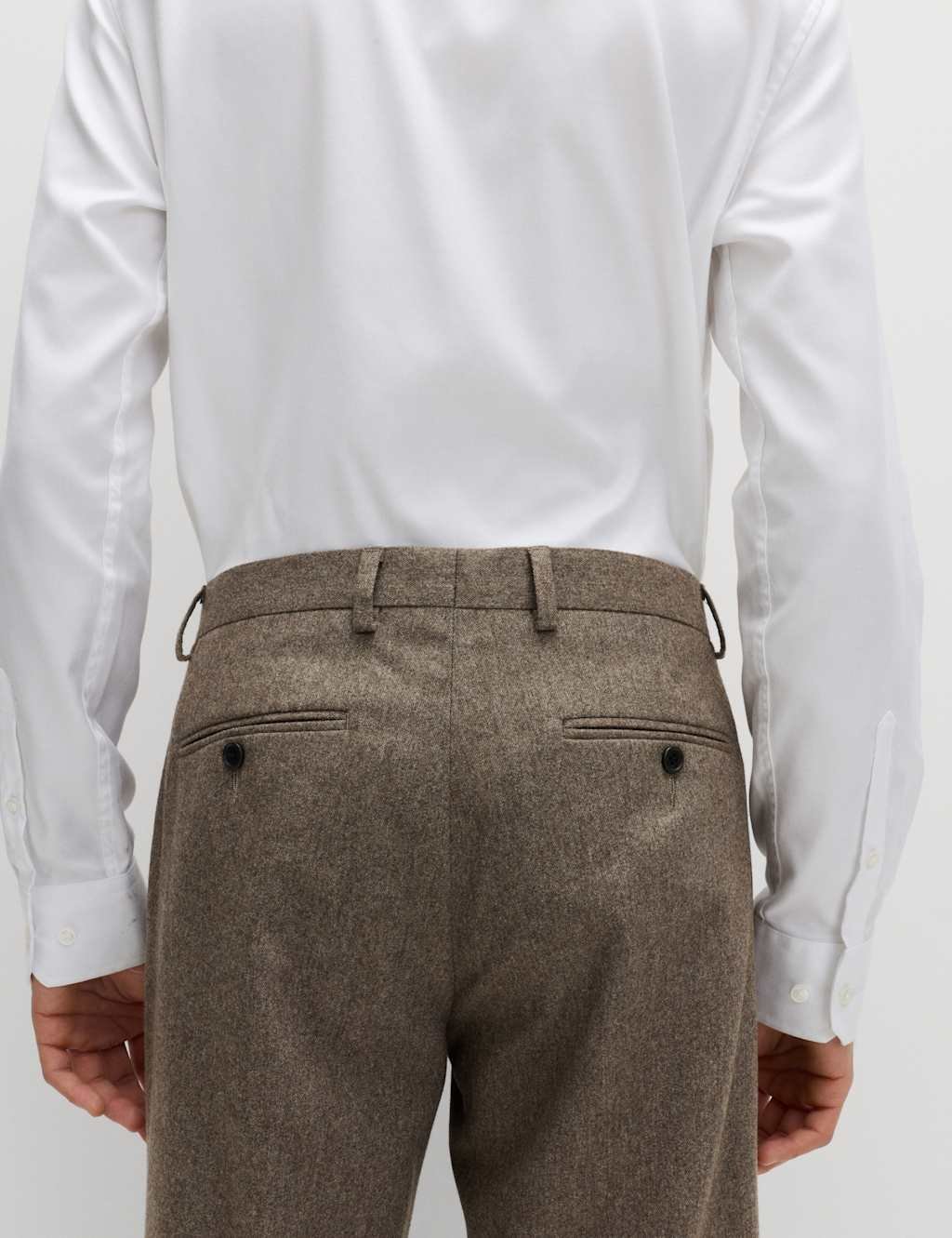 Marks & Spencer M&S Tailored Fit Italian Wool Rich Suit Trousers Neutral - 4