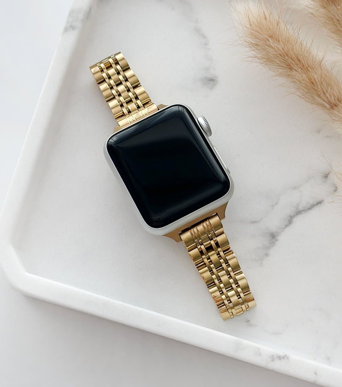 Coconut Lane Gold Tone Links Apple Watch Strap Coconut Lane New Look