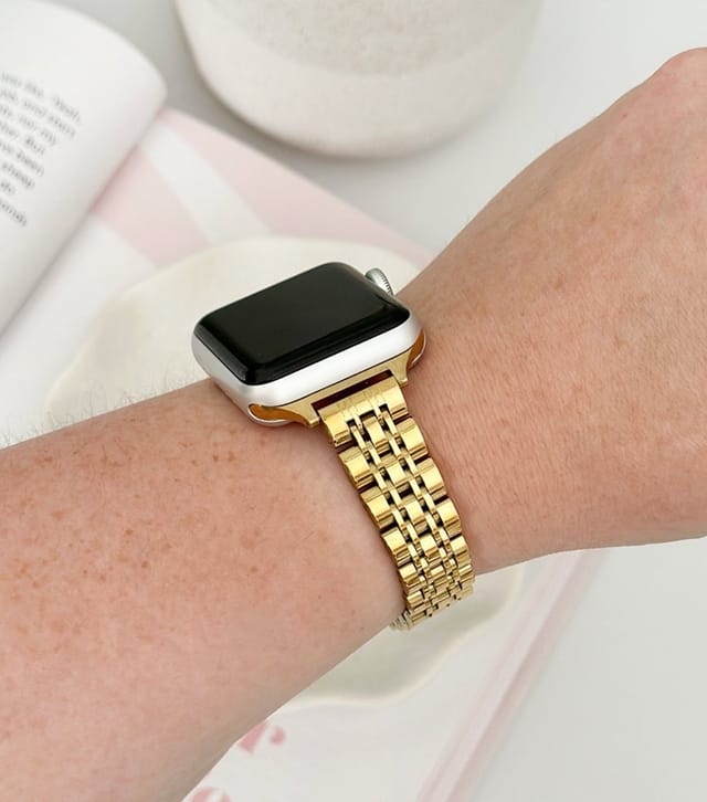 Coconut Lane Gold Tone Links Apple Watch Strap Coconut Lane New Look - 2