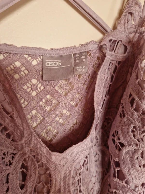 ASOS ASOS lilac lace and tulle midi dress