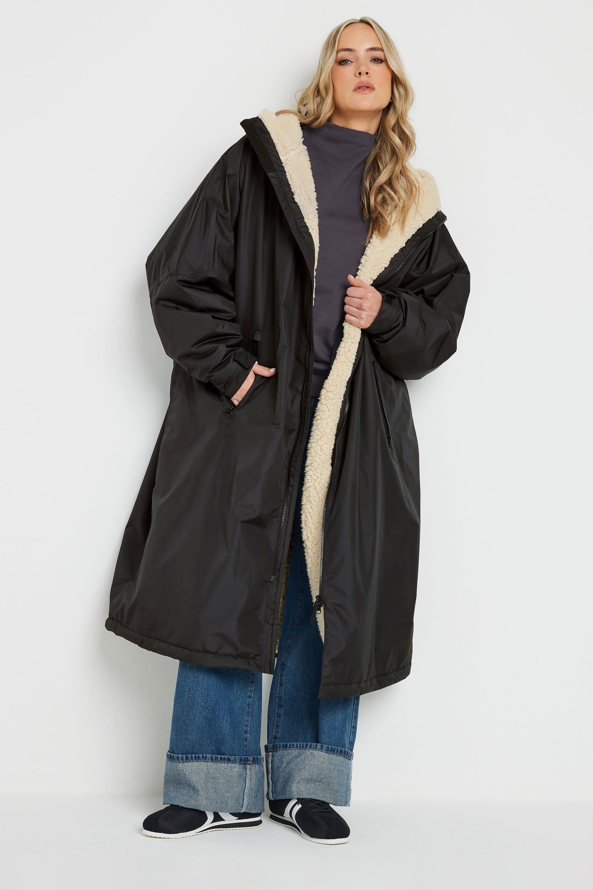 Long Tall Sally Long Tall Sally Women's Tall Waterproof Fleece Lined Robe in Black