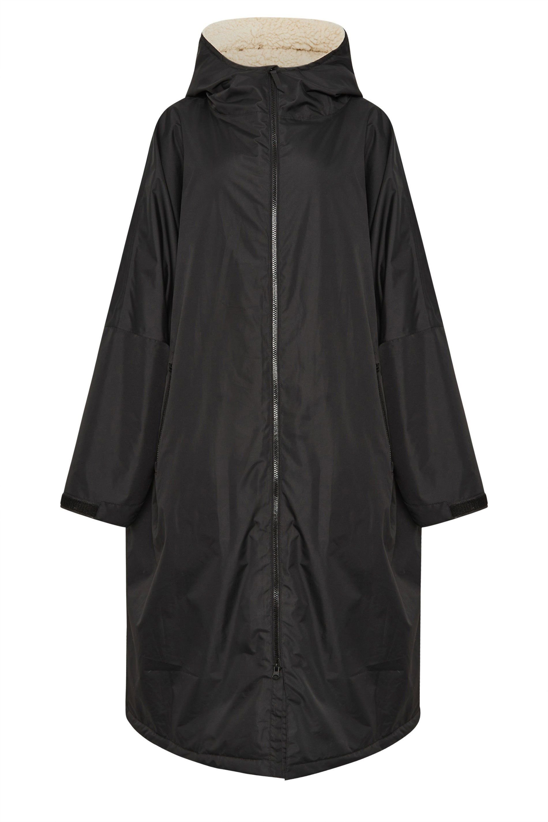 Long Tall Sally Long Tall Sally Women's Tall Waterproof Fleece Lined Robe in Black - 2