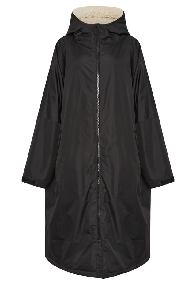 Long Tall Sally Long Tall Sally Women's Tall Waterproof Fleece Lined Robe in Black - 2