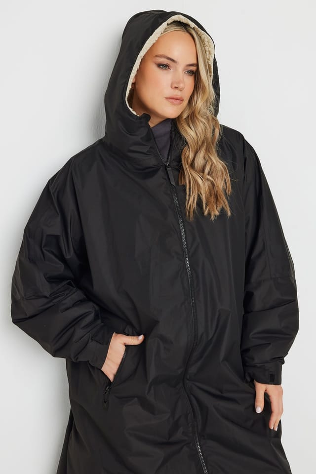 Long Tall Sally Long Tall Sally Women's Tall Waterproof Fleece Lined Robe in Black - 3