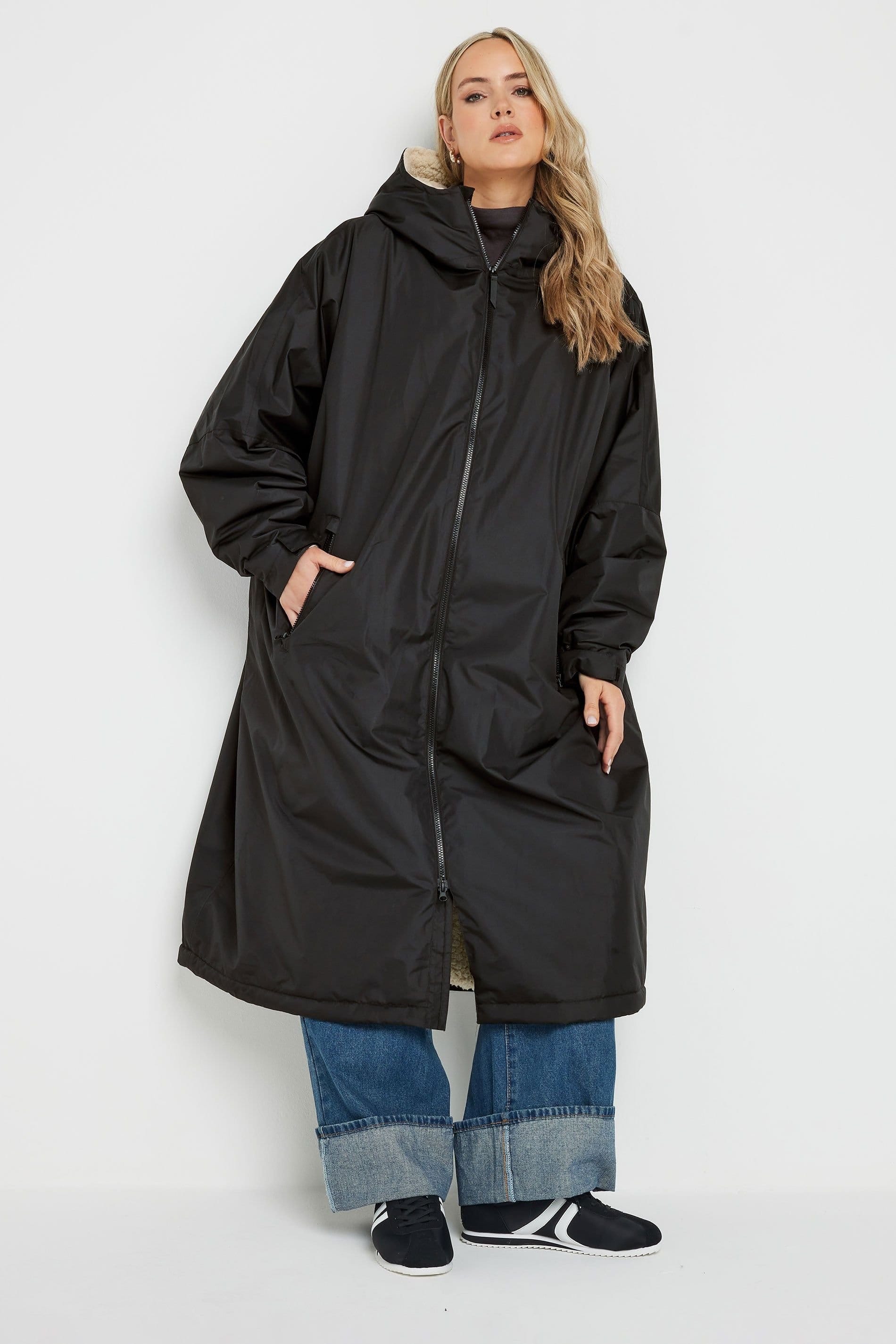 Long Tall Sally Long Tall Sally Women's Tall Waterproof Fleece Lined Robe in Black - 4