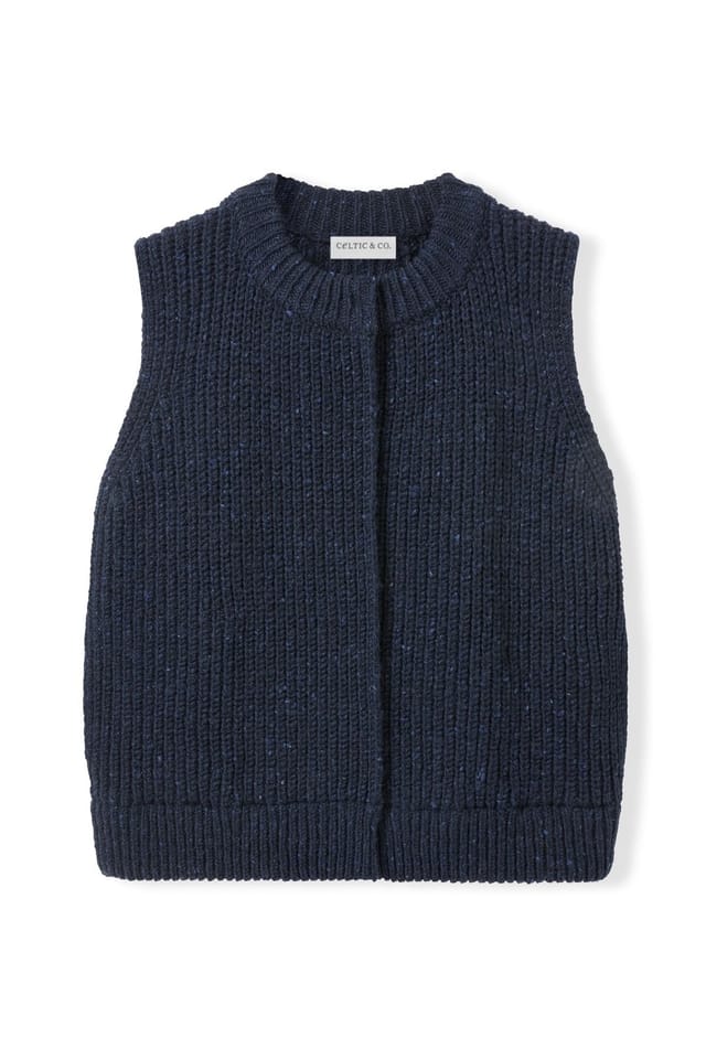 Celtic & Co Celtic & Co Women's Donegal Edge To Edge Vest in Dark Navy - 2