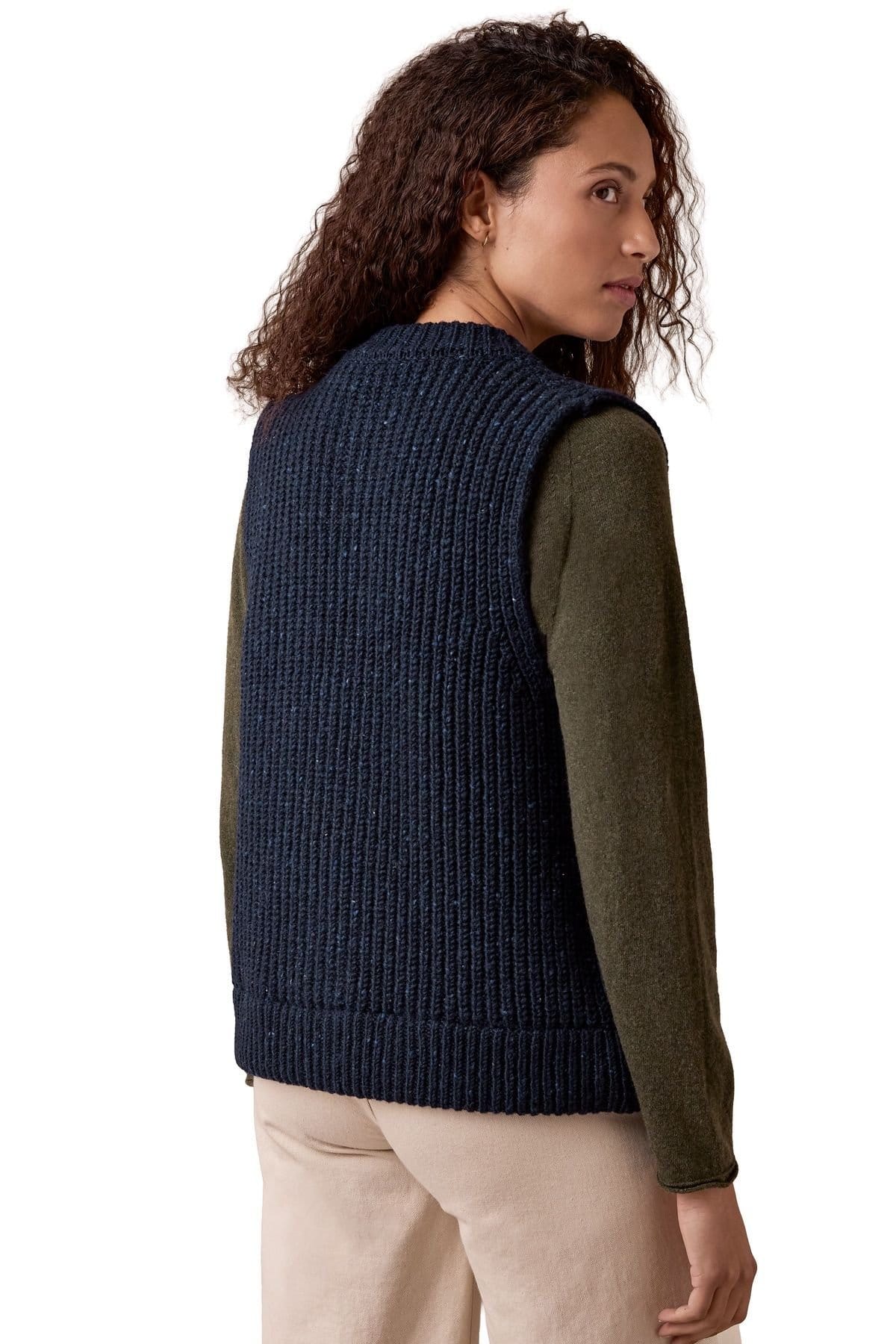 Celtic & Co Celtic & Co Women's Donegal Edge To Edge Vest in Dark Navy - 4