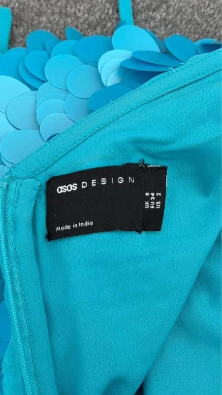 ASOS Asos design turquoise blue sequin mini dress 6