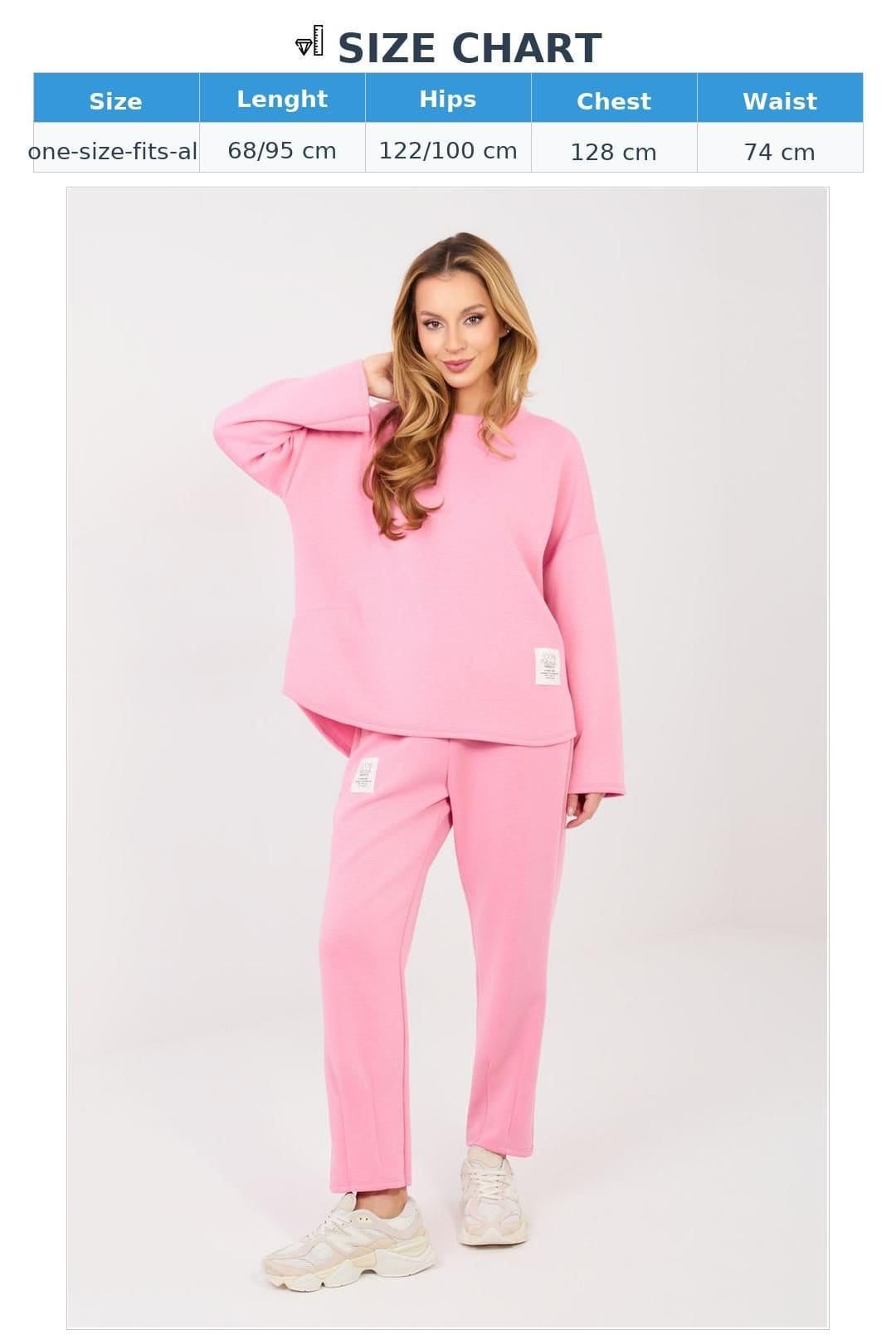 Love Lace Love Lace Women's Minimalist Tracksuit Set Soft Sweatshirt Pants in Pink - 4