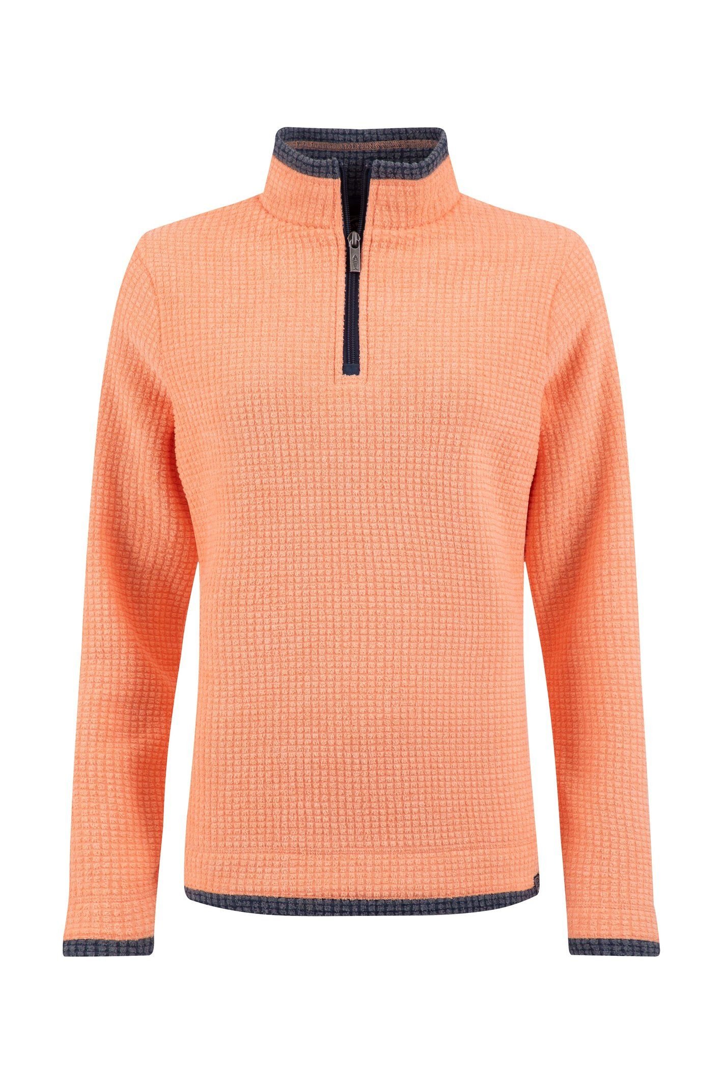 Weird Fish Weird Fish Women's Beye 1/4 Zip Grid Fleece in Orange - 2