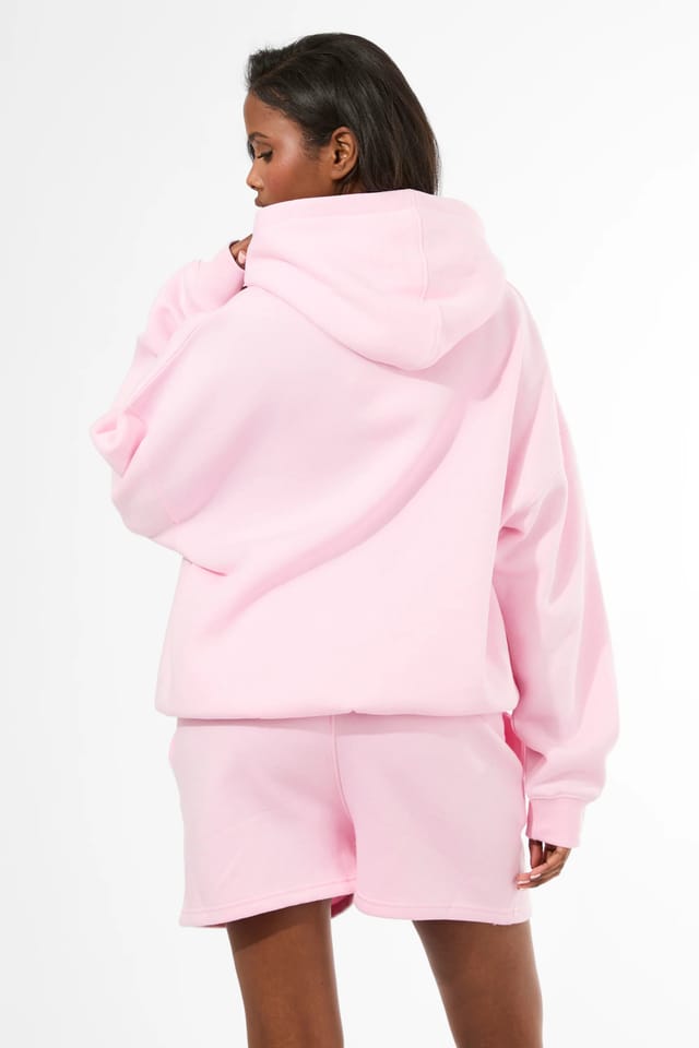 Kaiia Kaiia Studio Oversized Hoodie Pink & White - 3