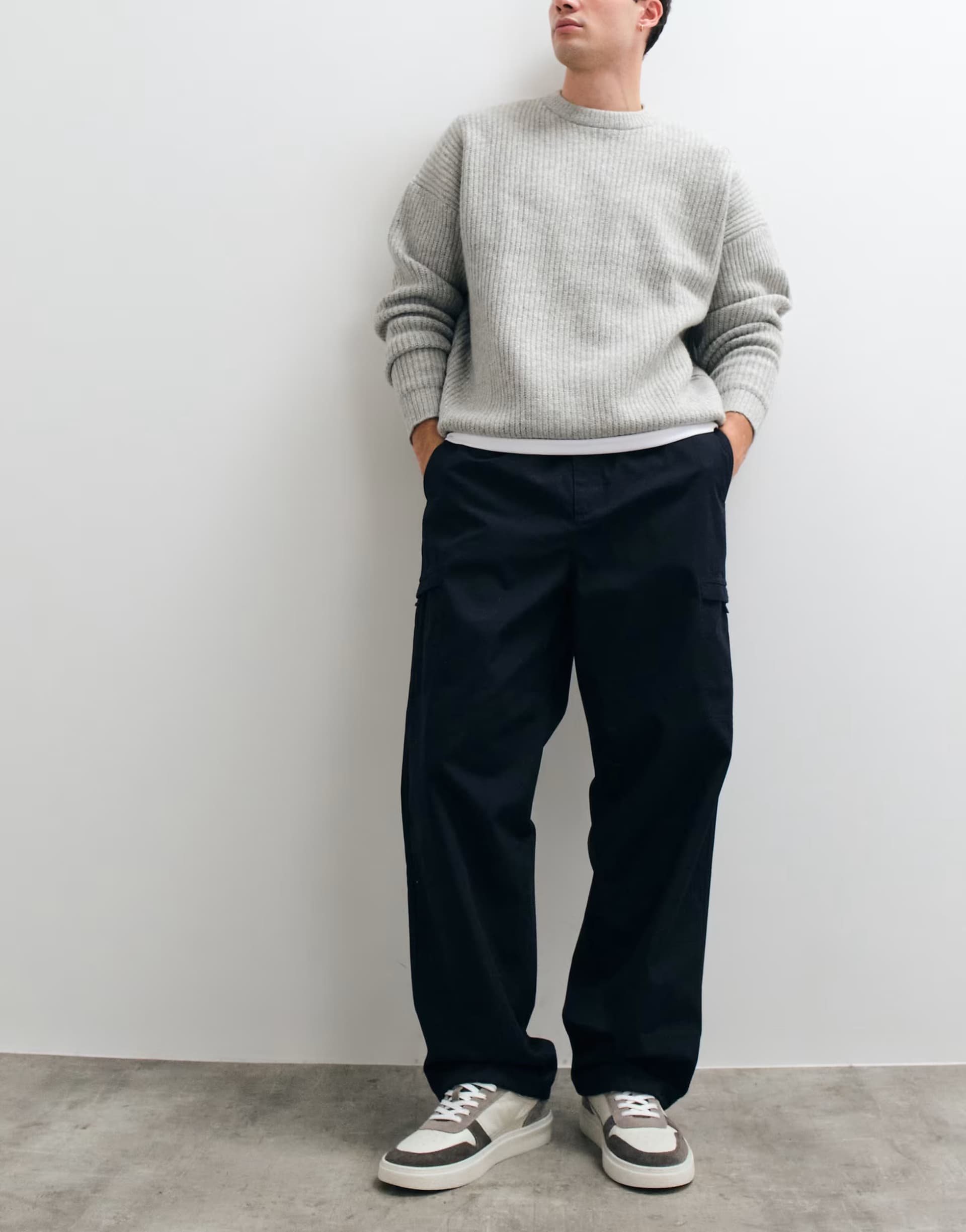 ASOS ARKET loose fit cargo trousers in navy
