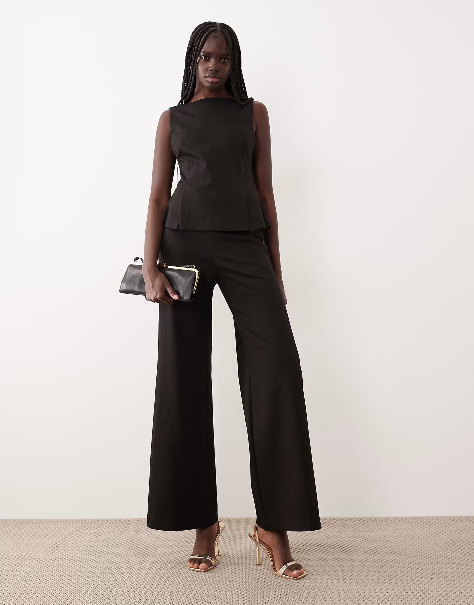 ASOS Mango sleeveless tailored jumpsuit in grey