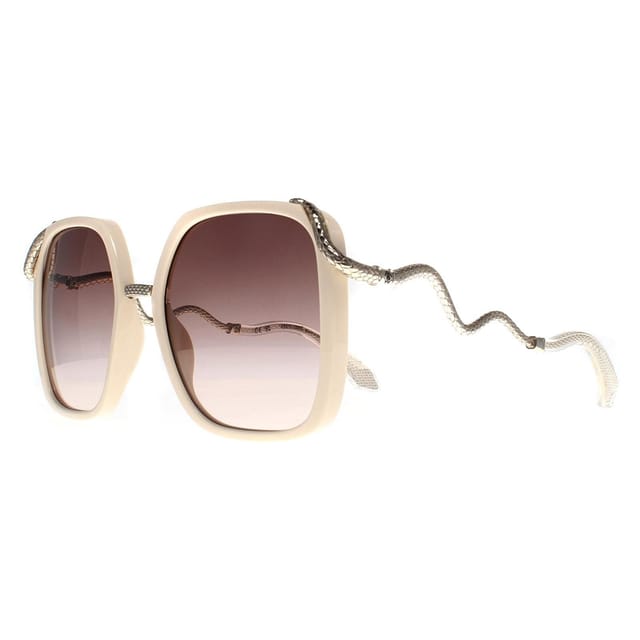 Roberto Cavalli Roberto Cavalli Women's Square Cream Brown Gradient SRC003M Sunglasses in Beige - 2