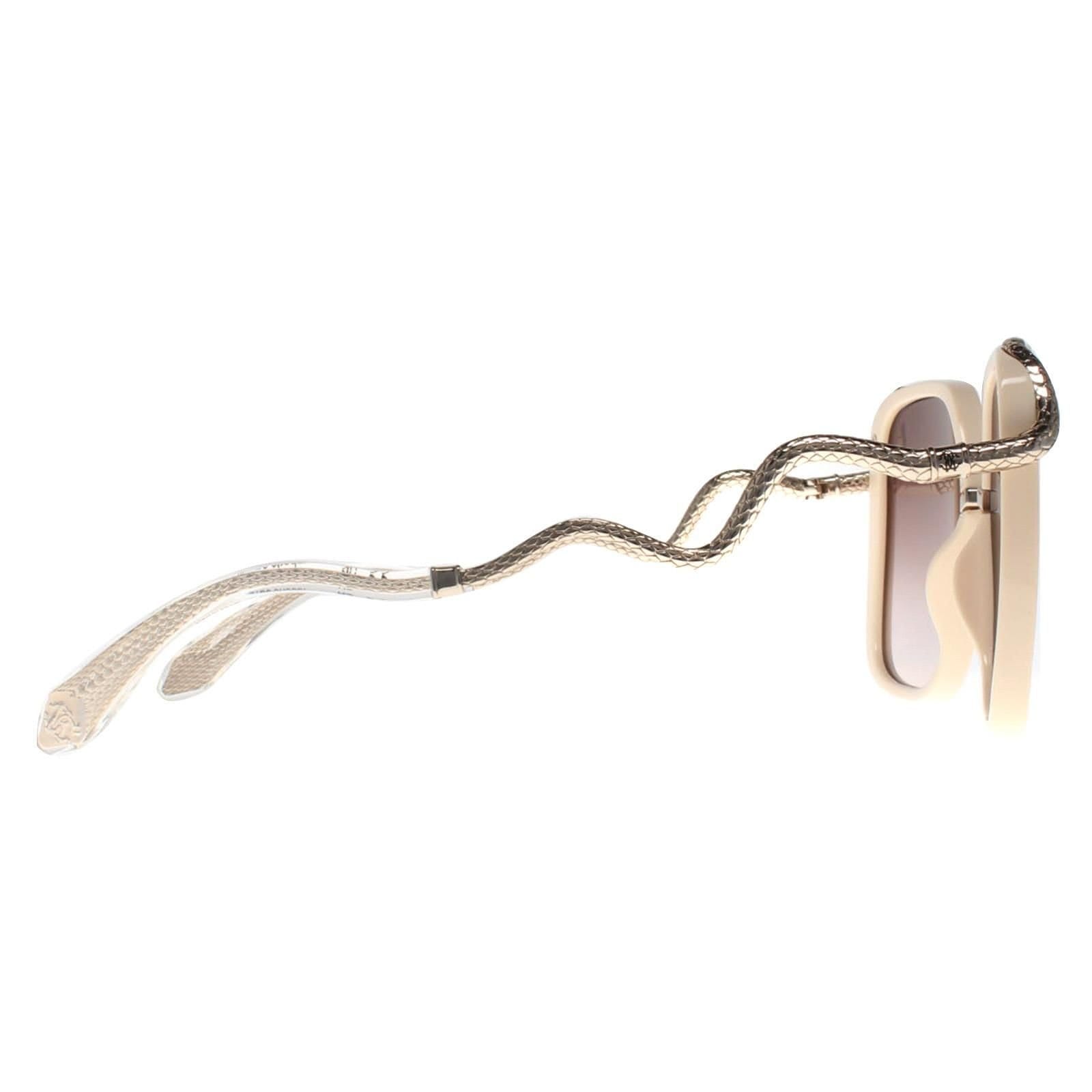Roberto Cavalli Roberto Cavalli Women's Square Cream Brown Gradient SRC003M Sunglasses in Beige - 4