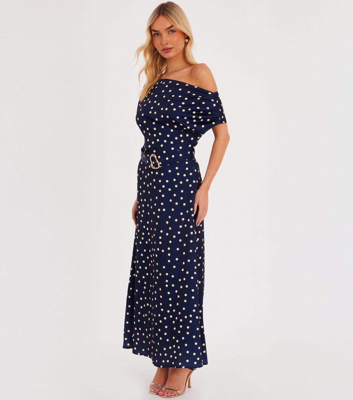 Quiz Women's Navy Satin Polka Dot Midaxi Dress Quiz New Look - 2