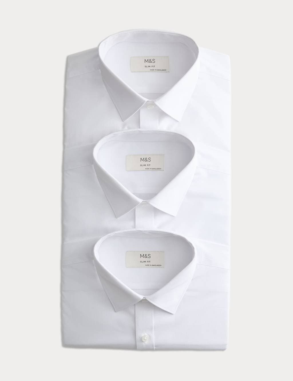 Marks & Spencer M&S 5 Pack Slim Fit Easy Iron Long Sleeve Shirts White Mix