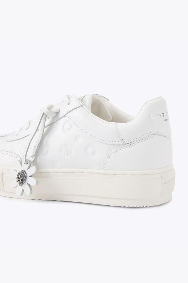 Kurt Geiger London Kurt Geiger London Women's 'Monogram Flatform' Leather Suede Trainers in White - 3