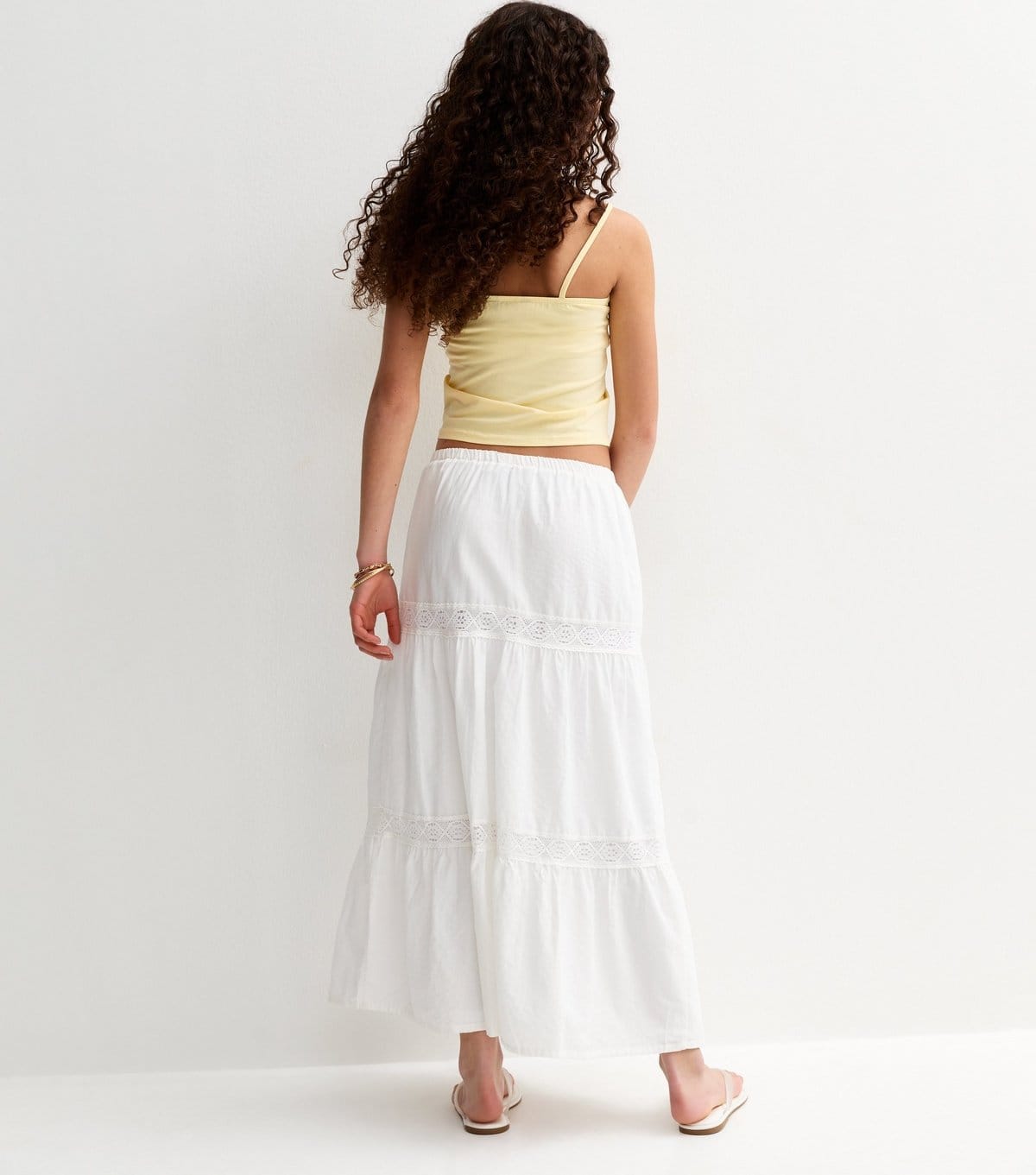 New Look Girls' White Lace Insert Maxi Skirt New Look - 4