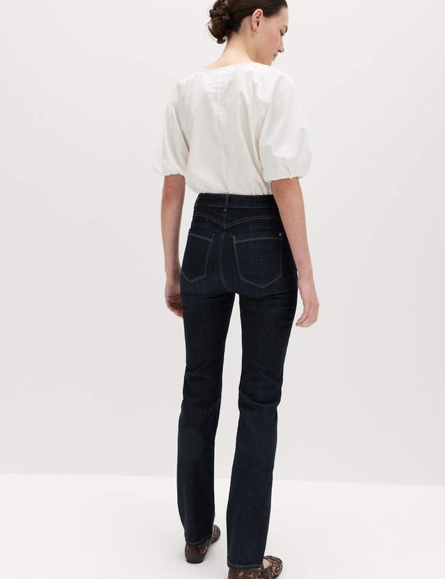 Marks & Spencer M&S Magic Shaping High Waisted Straight Leg Jeans Indigo Mix - 3
