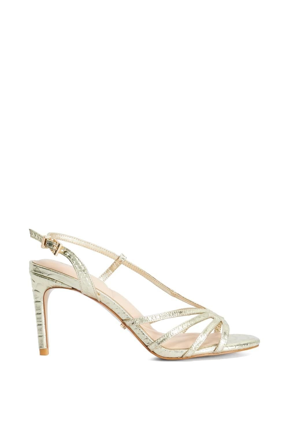 Dune London Dune London Gold Metallic High-Heel Strappy Sandals