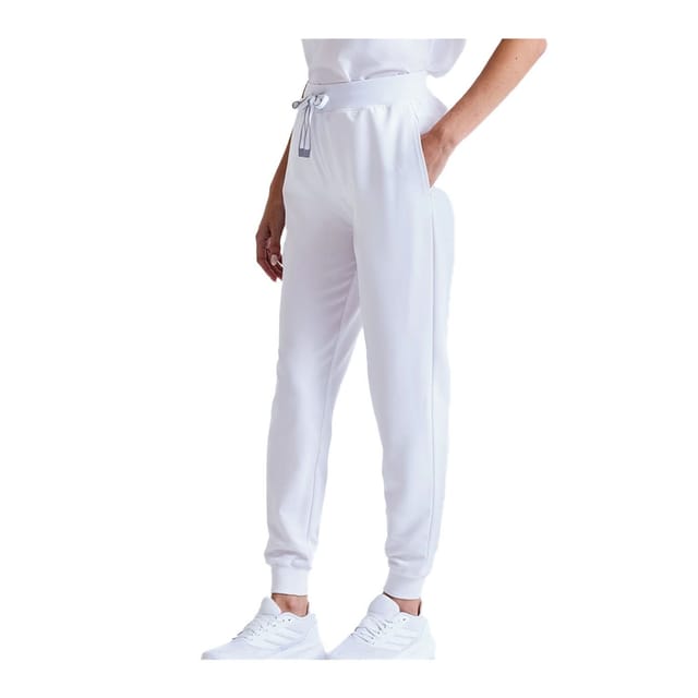 Onna Onna Women's Energized -Stretch Jogging Bottoms in White - 2