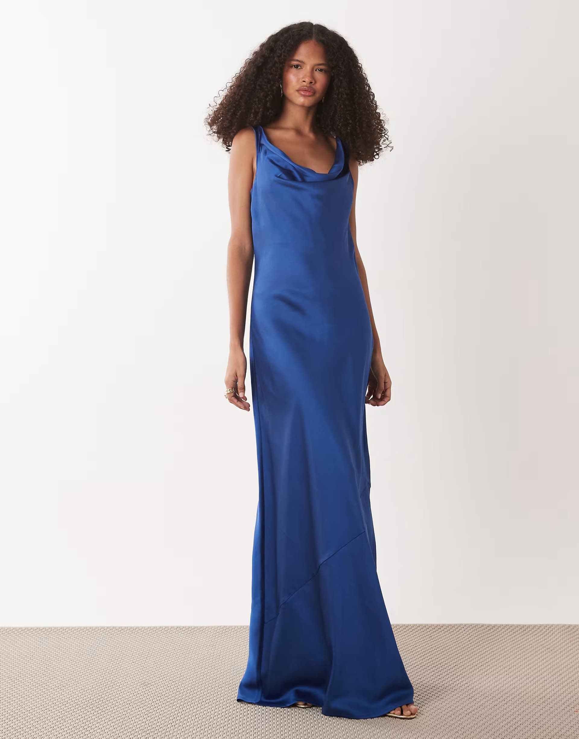 ASOS JDY cowl neck satin maxi dress in navy