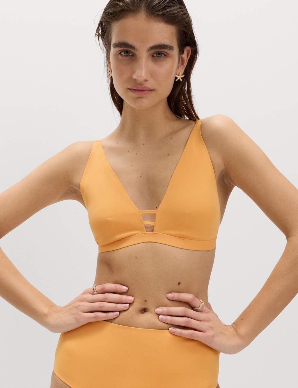 Marks & Spencer M&S Sculpt Plunge V-Neck Bikini Top Mango