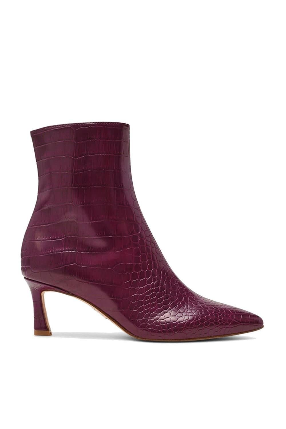 Steve Madden STEVE MADDEN Women's 'Lulah Ankle Boot Wine' Leather Boots in Wine
