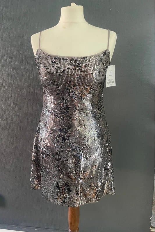 Bershka Silver sequin short bershka dress