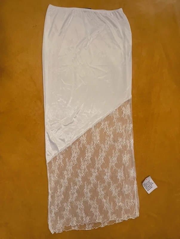 ASOS ASOS design satin and lace skirt