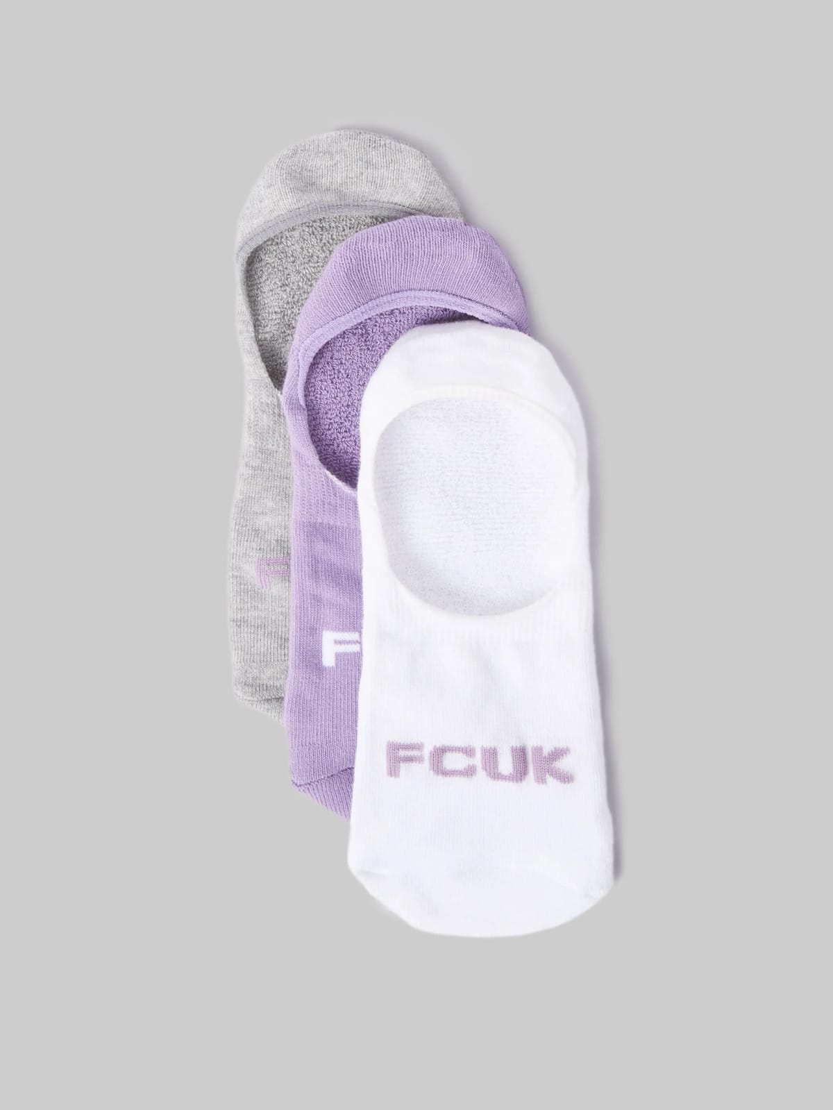 French Connection FCUK 3 Pack Invisible Socks Multi 4 - 1