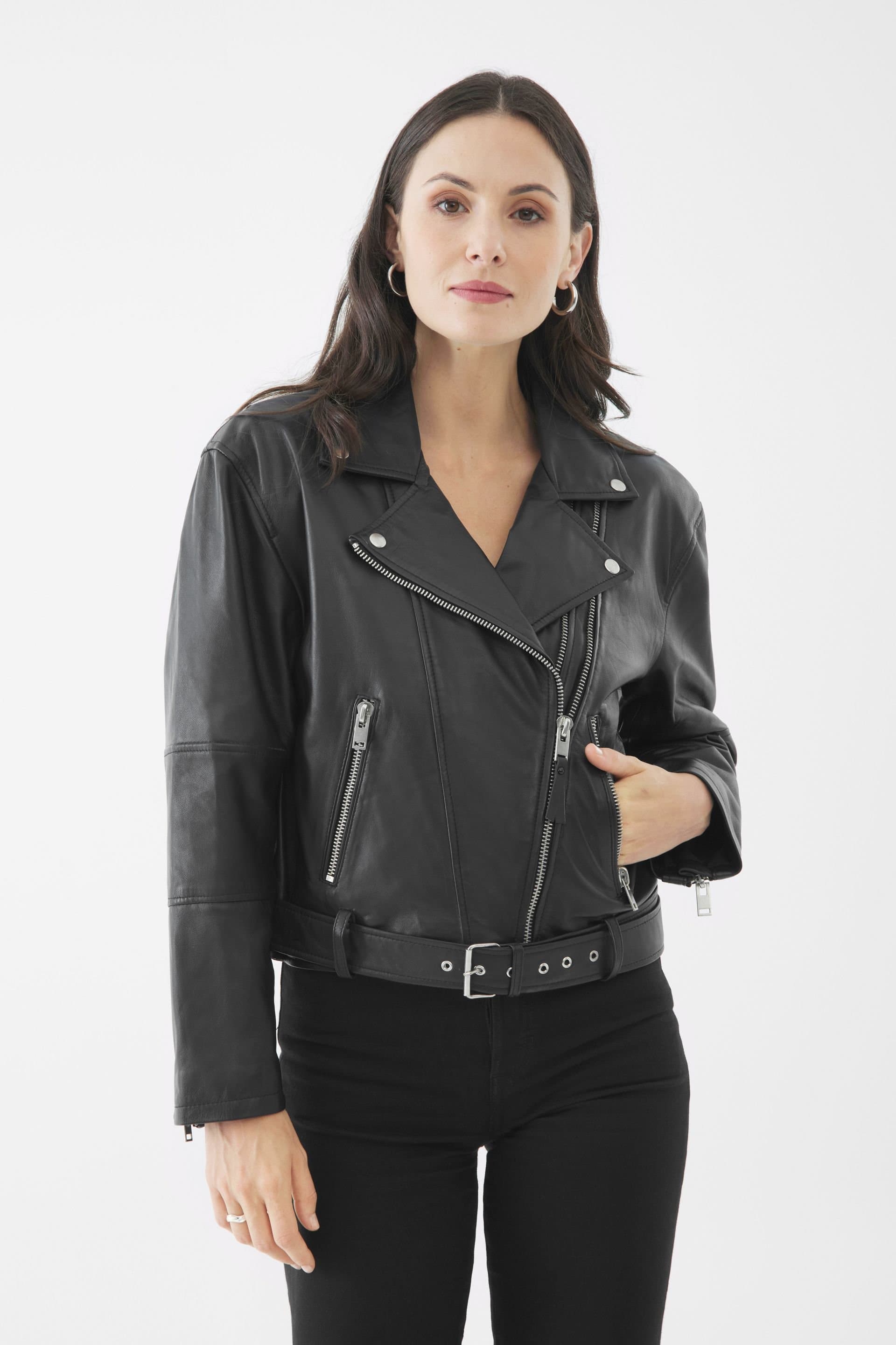 Bolongaro Trevor Bolongaro Trevor Black Real Leather Biker Jacket