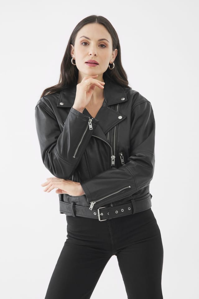 Bolongaro Trevor Bolongaro Trevor Women's Real Leather Ada Biker Jacket in Black - 2