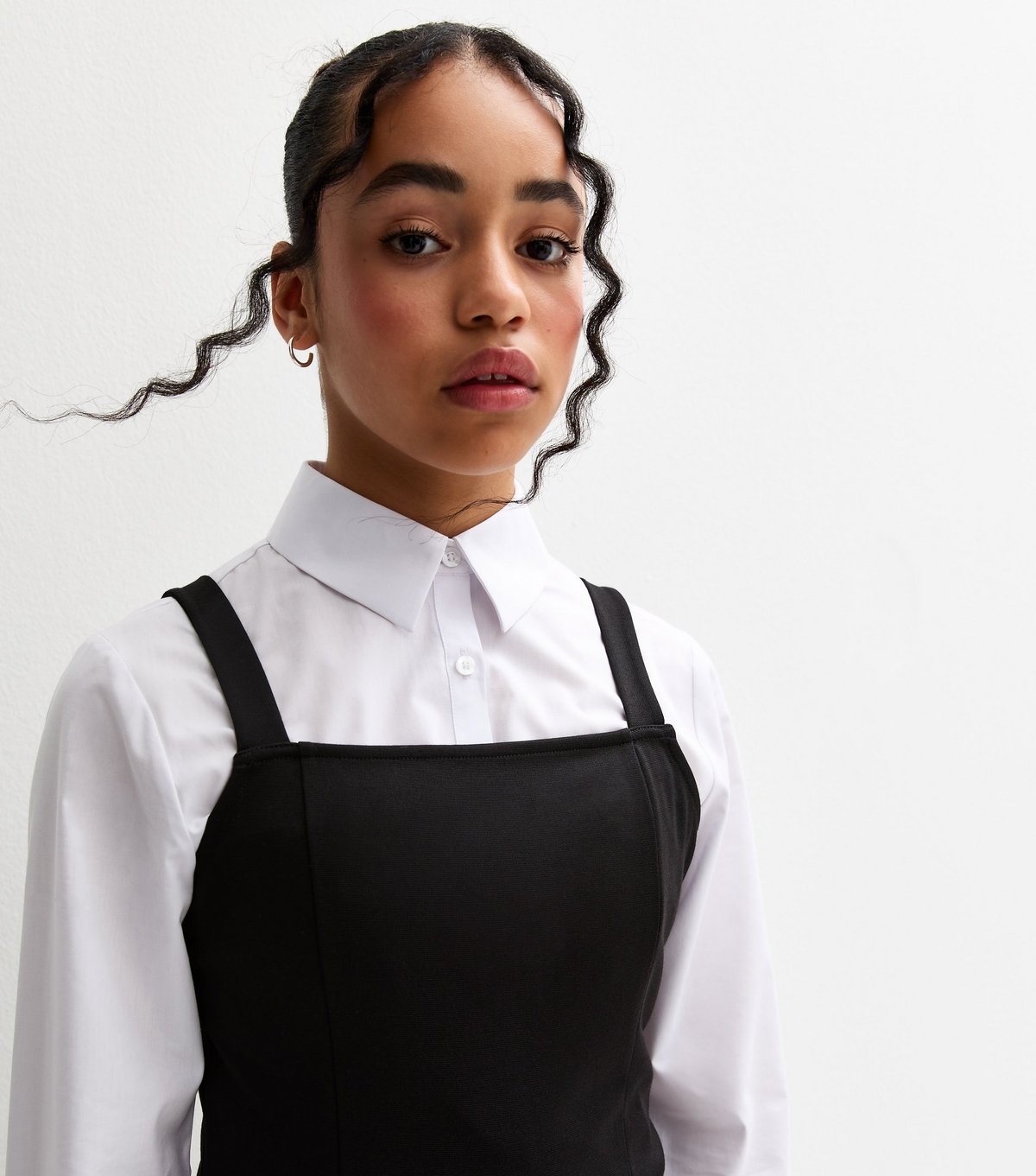 New Look Girls' Black Jersey Split Hem School Dress New Look - 2