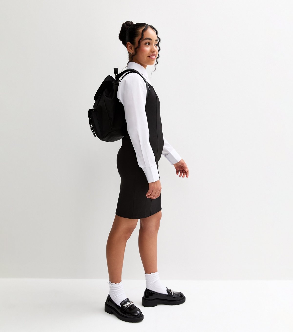 New Look Girls' Black Jersey Split Hem School Dress New Look - 3