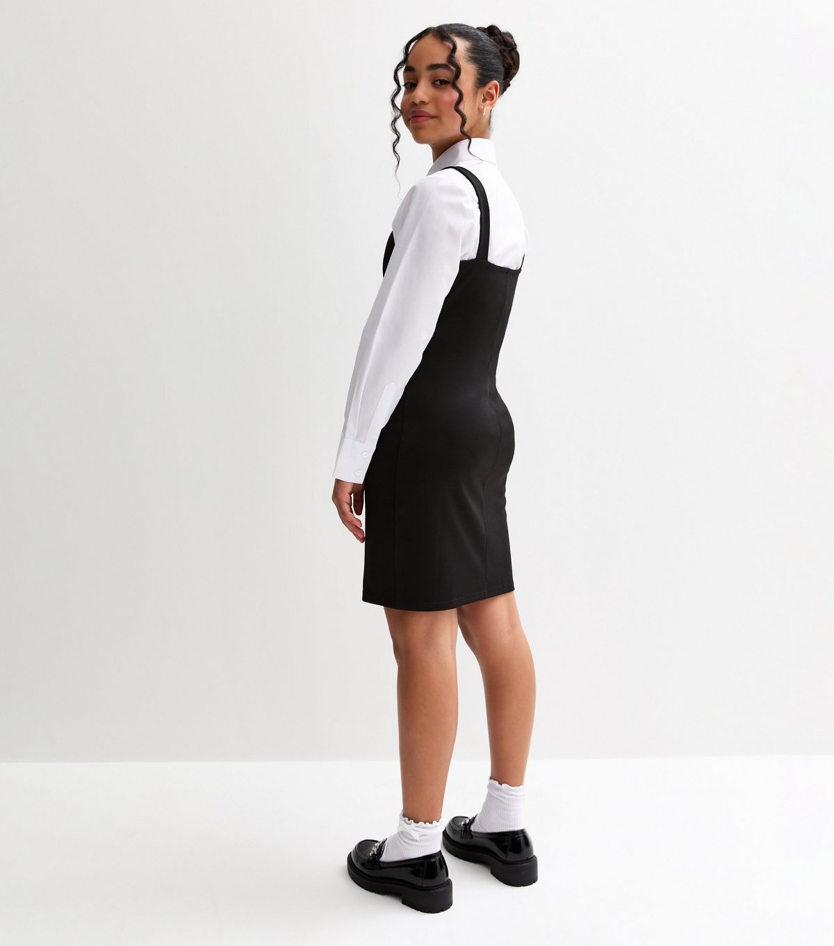 New Look Girls' Black Jersey Split Hem School Dress New Look - 4