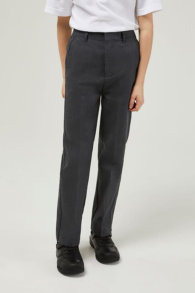 TRUTEX TRUTEX Men's Junior Boys' Slim Fit Stain Resistant School Trousers in Grey - 3