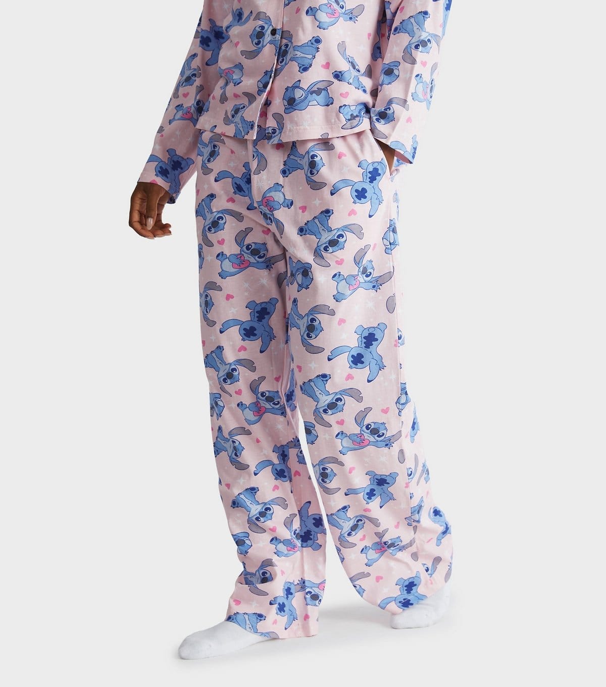 Skinnydip Women's Light Pink Disney Stitch Print Pyjama Set Skinnydip New Look - 4