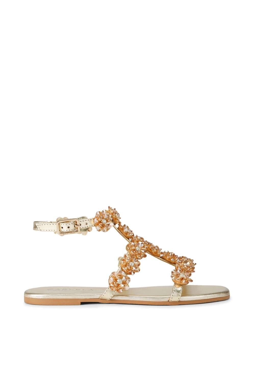Carvela Carvela Women's 'Organza Sandal' Leather Sandals in Gold