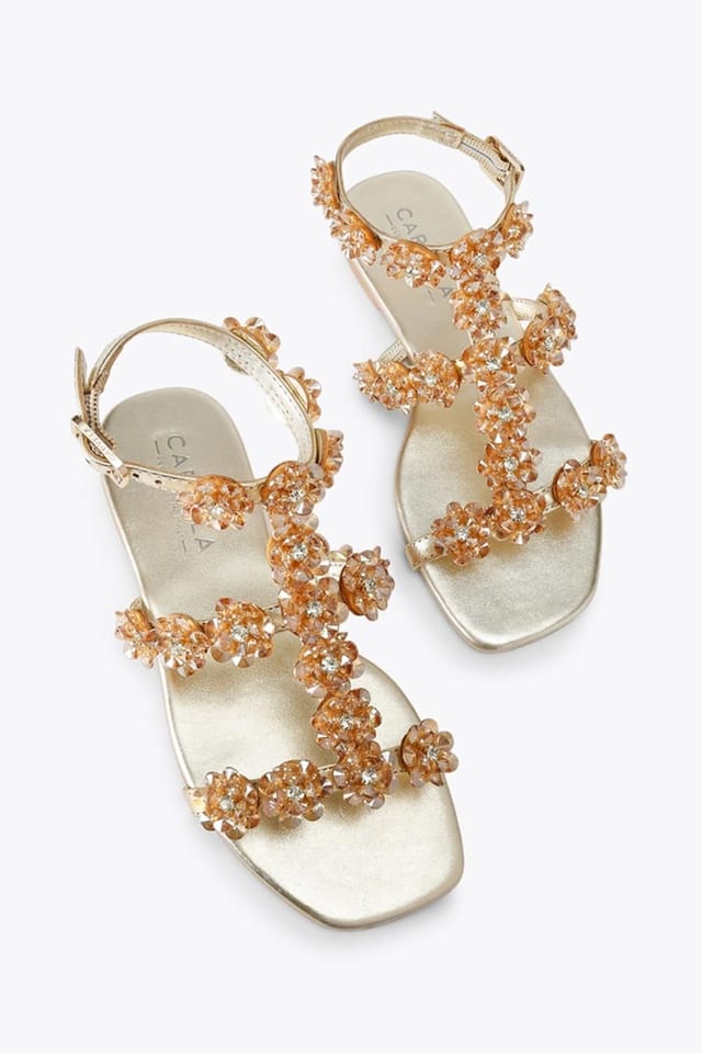 Carvela Carvela Women's 'Organza Sandal' Leather Sandals in Gold - 2