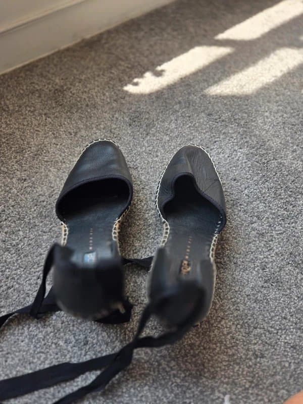 Topshop Topshop leather black espadrilles worn twice like new